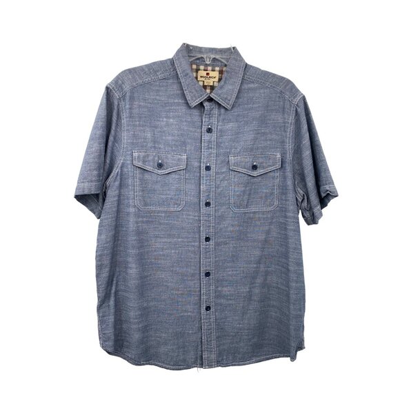 Woolrich Other - Woolrich Shirt Mens L Used Blue Button Short Sleeve